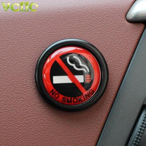 Aluminum alloy NO SMOKING Sign Tips Warning Logo Stickers Car Taxi Door Decal Badge Glue Sticker Promotion