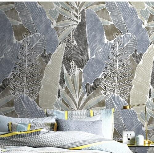 Beibehang custom Modern tropical plant banana leaf wallpaper for living room wall covering 3D mural wall paper home improvement