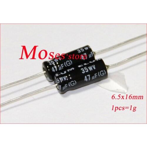 35v 47uf ELUM Original New Axial Audio Electrolytic Capacitor Capacitance 6.5x16mm +/- 20