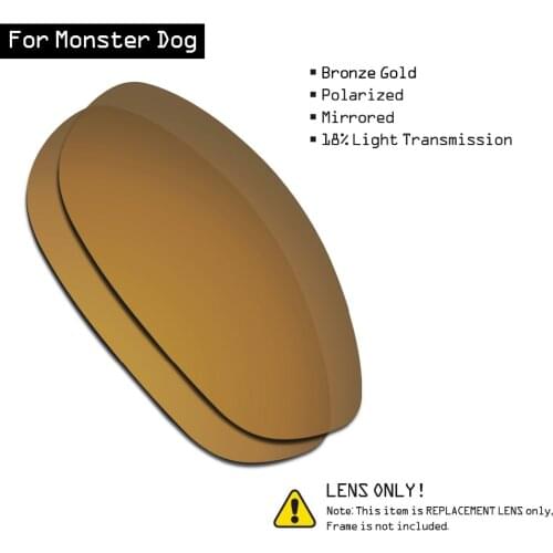 SmartVLT Polarized Sunglasses Replacement Lenses for Oakley Monster Dog - Bronze Gold