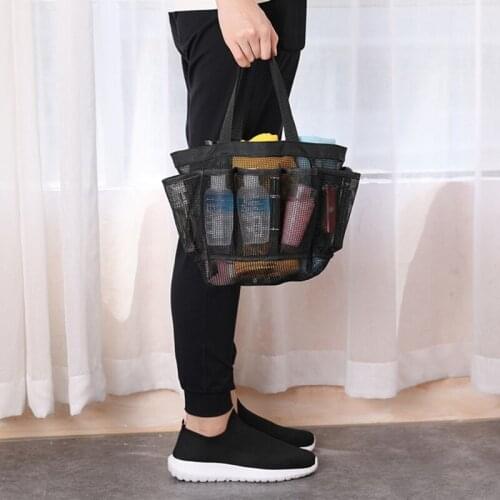 M68E Multi-pocket Mesh Shower Caddy Tote Bag Hanging Portable Toiletry Bag for Men and Women College Dorm Essentials Quick