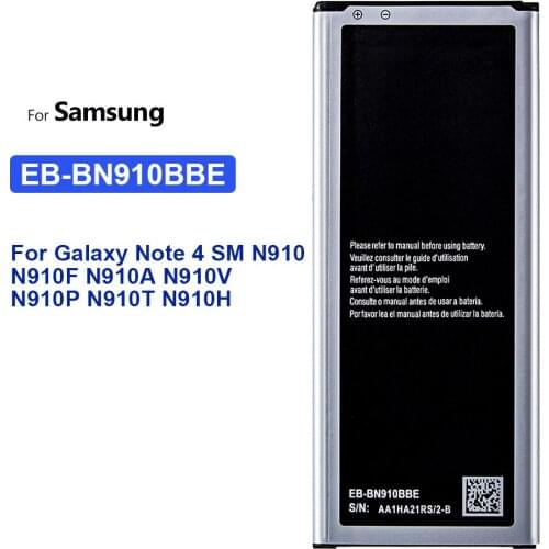 For Samsung Galaxy NOTE 4 SM SM-N910 SM N910A N910U N910F N910H N910V N910C 3220mAh Replacement Battery Battery EB-BN910BBE