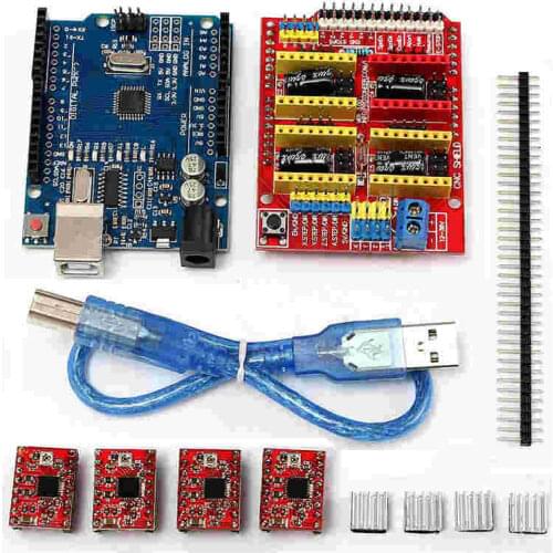 3D Prineter Starter Kit 3D Printer + 4xA4988 Driver + UNO R3 With USB Cable Expansion Board CNC Shield V3 Learning Suit DIY Toy