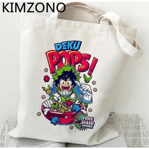 My Hero Academia shopping bag jute bag cotton grocery shopping bag foldable sacola reusable sac cabas sac toile
