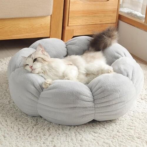 Super Soft Pet Cat Nest Bed Dog Round Winter Warm Sleeping Bag Long Plush Puppy Cushion Mat Portable Pet Supplies Accessories