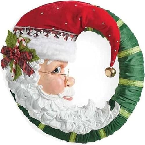 Window Glass Santa Claus Wreath Christmas Decoration For Home Party Xmas Garland Decorations New Year Mural Decals Wall Stickers