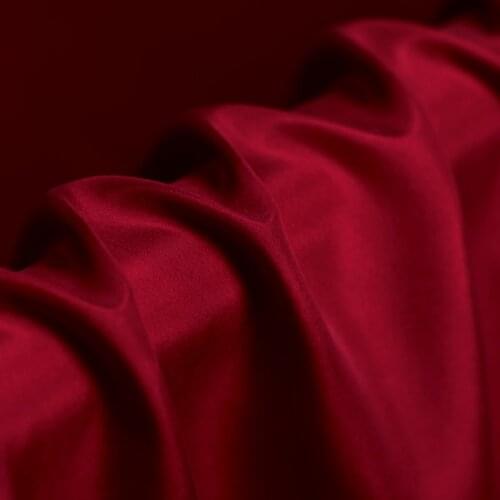High quality 100% pure 8mm silk habotai fabric purplish red color 114cm width 45" in stock NO.13