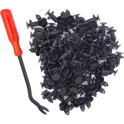 100PCS Plastic Fender Clips Body Rivets Clips Car Door Clip Panel Audio Video Dashboard Dismantle Kits Installer Pry Tool