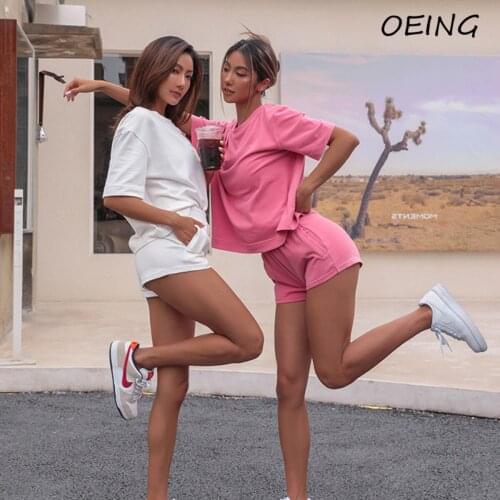 2021 Summer Jogging Suits for Women Short Sleeve Sweat Tops and Shorts Activewear Sets Women Matching Sets Outfits