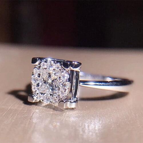 100% 14K 585Au Gold ring Moissanite Diamond Ring Wedding ring D color VVS With national certificate MO-004