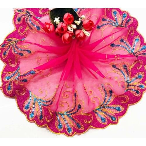 10Yds 19cm Wide Mesh Sequins Embroidered Lace Trim Ribbon Trims Lingerie Bra Dress Sleeve Decoration DIY Crafts Fabrics New