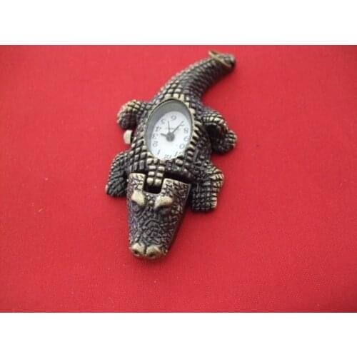 2019 drop shipping with chain brass necklace toy men women lady Antique quartz Pocket Watch Necklace bronze crocodile fashion