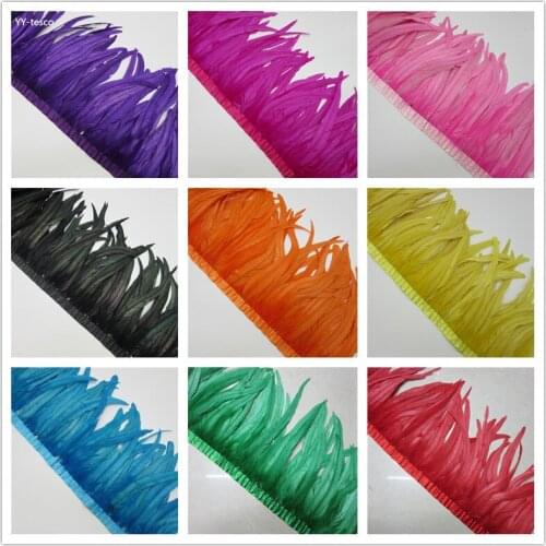 35-40cm Rooster Feather Trimming Ribbon Trim 10yard Coque For Crafts Dress Skirt Carnival Costumes Plumes DIY wedding decoration