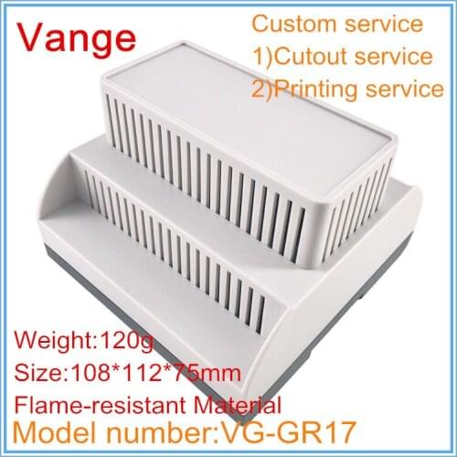 5pcs/lot industry PLC control housing 108*112*75mm ABS plastic instrument box fire prevention material vent holes design for PCB