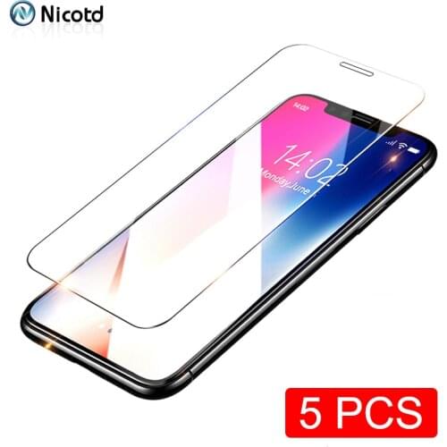 5 Pcs Protective Glass For iPhone 6 6s 7 8 Plus 5 5s Screen portector iPhone 11 Pro Max on iPhone 12 X XS MAX XR Tempered Glass