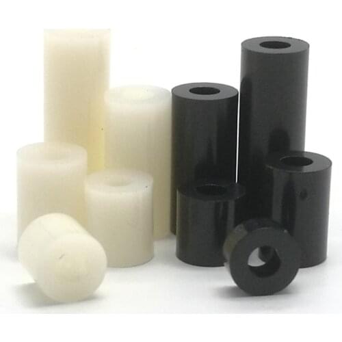 50pcs M3 M4 black or white ABS Rround spacer standoff Nylon Non-Threaded Spacer Round Hollow Standoff Washer