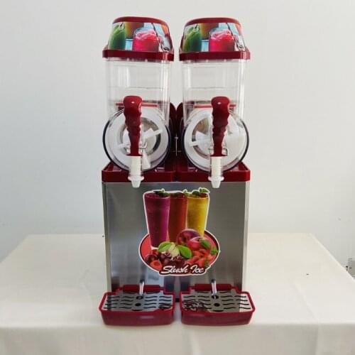 850W Slush machine Double Slot Snow Melting Machine Snow Mud Ice Beverage Cold drink Machine Double Tank Slush Ice Cream Machine