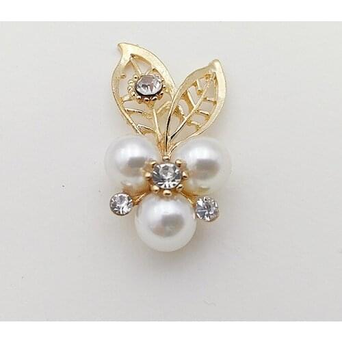 New headwear leaf flower heart pearl DIY accessories alloy fittings Pet Diy accessories wholesale FH008 50pcs