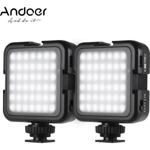 Andoer 6000K Color Temperature Lamp Ultra Bright LED Video selfie Lights Photography Lighting for Canon Nikon Sony Digital DSLR