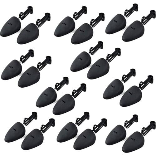 AUAU-10 Pair Durable Form Plastic Shoe Tree Practical Boot Shoe Stretcher Black
