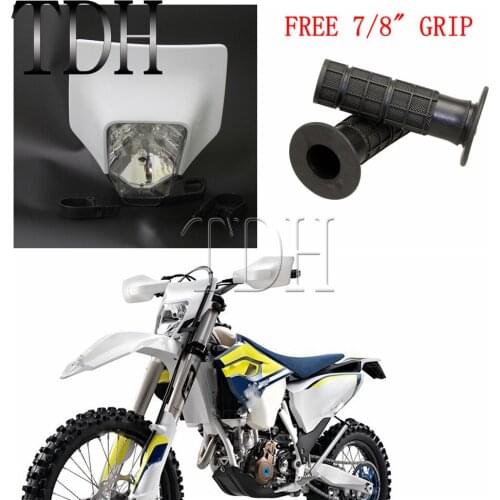 White Motocross Motorcycle Dirt Bike Headlight Fairing 35W Headlamp Supermoto For tx te 125 2017-2019 150 250 300 701