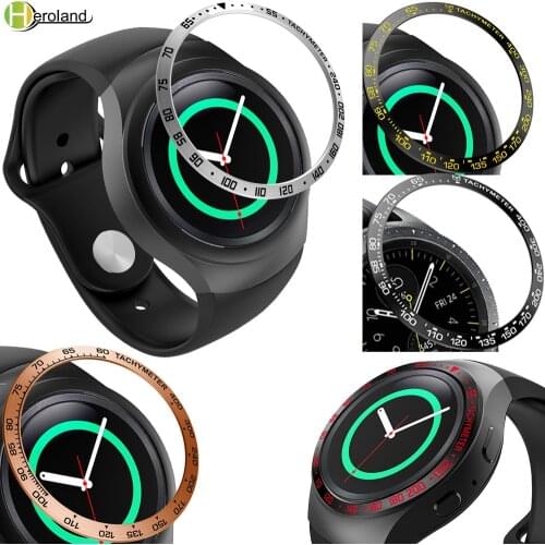 Watch Cover For Samsung Gear S2 SM-R720 / Gear sport Bezel Ring Adhesive Anti Scratch Stainless Steel Metal Cover Accessories