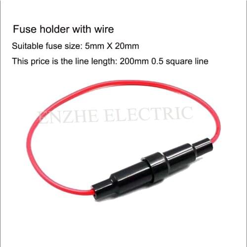 Fuse holder 5*20mm 6*30 with wire Bakelite shell flame retardant material Fuse lead sleeve Overload protector Low-voltage fuse