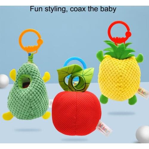 Baby Toys 0-12 Months Soft Cartoon Fruit Baby Rattles cotton Plush Toys Soothing Sleep Musical Appease Plush Toys