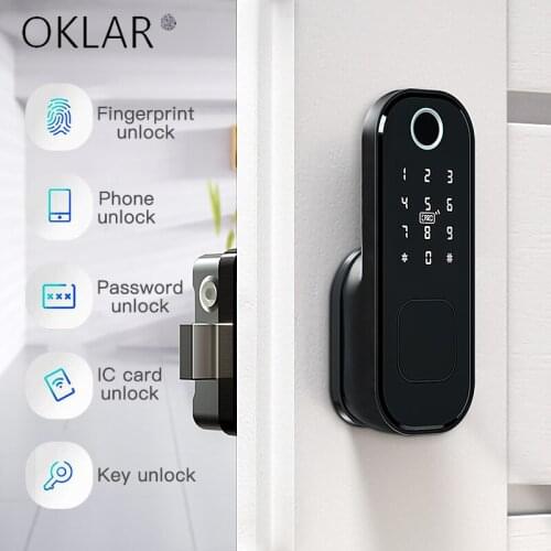 OKLAR Waterproof Fingerprint Door Lock Outdoor Gate Electronic Lock Bluetooth TTlock Wifi Password IC Card Keyless Anti-theft