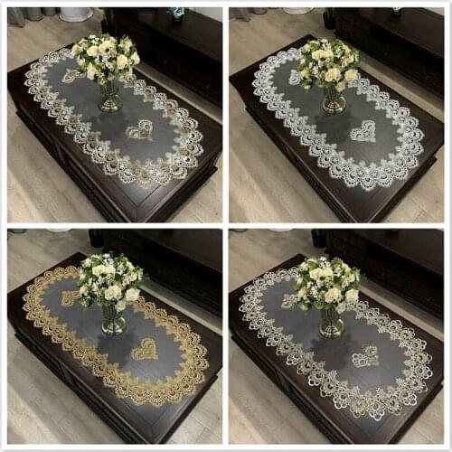 European Lace Border Transparent Oval Tablecloth Study Bedroom Living Room Coffee Table Cover Piano Cloth Banquet Party Tapete