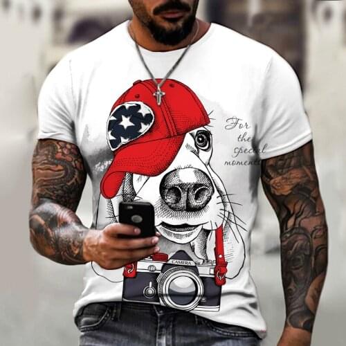 Cartoon Pet Cute Dog 3D Printed Mens T-Shirt Summer Mens Clothes Fashion Male Tshirt