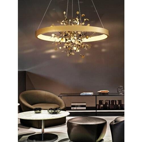 Art Decor Living Room Chandelier Lighting Modern Chandelier Lamp For Bedroom/Dinning Room Circle Suspension With Stainless Steel