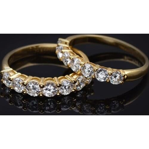 Pure 18K Yellow Gold Deputy ring DF color Moissanite ring Lab diamond jewelry classic Wedding Anniversary Ring