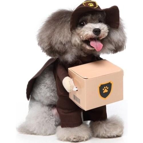 Pet Halloween Costume Funny Dog Cat Cosplay Porter Man Costume Suit Winter Warm Dog Coat Outfits Pet Chihuahua Yorkies Clothes
