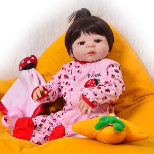 23 Inch 57 cm Full Silicone Vinyl Realistic Reborn Baby Doll Lifelike Princess Girl Babies Dolls For Kid Xmas Gift Reborn Boneca