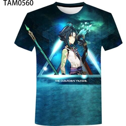 Genshin Impact 3D Printing Europe And America Simple Unisex Short Sleeve Summer Fashion T-Shirt Childrens Leisure Jacket