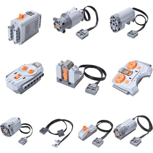 Motor Train Remote Receiver LED Light Battery Box Power Functions Motors 20001 3368 moc bricks 20053 20006 20013 20004