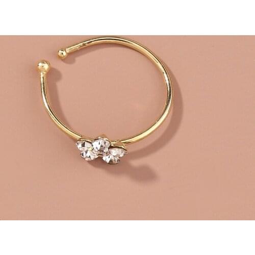 2021 New Fashion Style Accessories Set Diamond Plum Personality Exaggeration Contracted Fashion Round Buckle Nose Ring