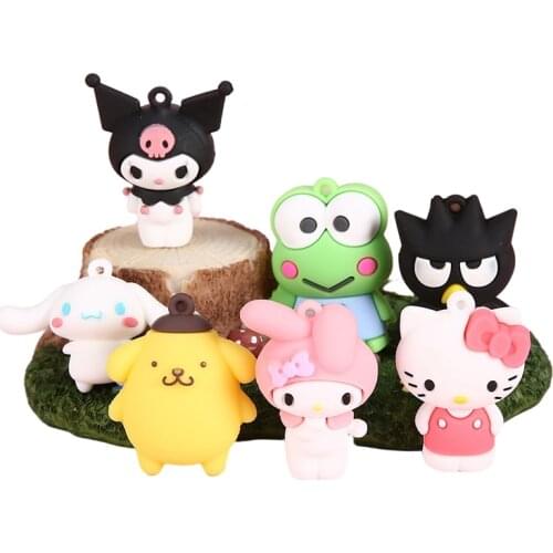 New Sanrio Anime Cartoon Kitty Kuromi My Melody Keychain Accessories Cute Doll Toys Key Chains Decoration For Girls Kids Gifts