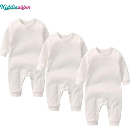 Solid Color Long Sleeve Newborn Baby Romper Cotton Boys Clothes Jumpsuit Infant Clothing