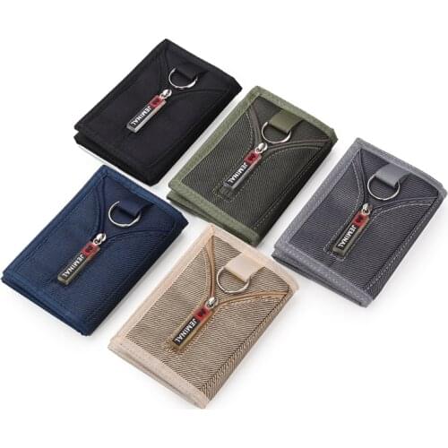 Nylon Trifold Casual Wallet For Male Men Women Money Bag Purse Zipped Pocket