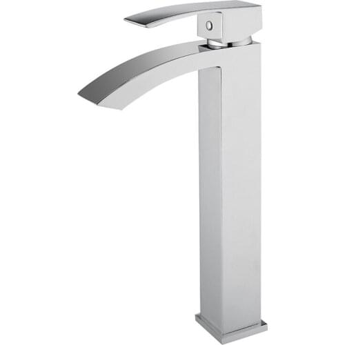 Simple Square Chrome Bathroom Tap Soild Brass Basin Faucet Single Hole Deck Mounted High Quality Chrome Bathroom Water Mixer