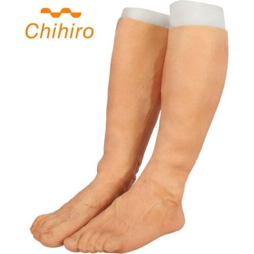Realistic Artificial Silicone Prosthetic Leg Feet Calf Sleeve Legging Cover Scars Protect Injured prosthetic modification Soft