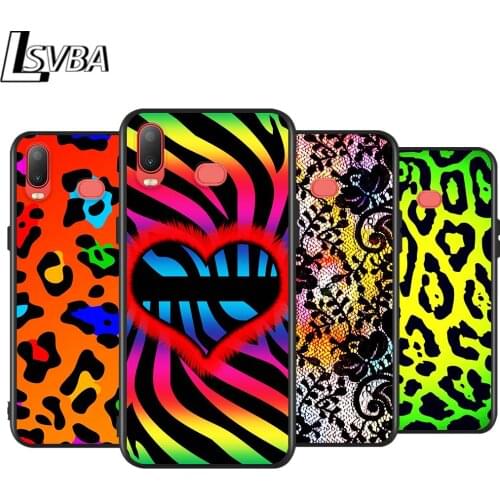 Leopard Cute Pattern for Samsung Galaxy A9 A8 Star A750 A7 A6 A5 A3 Plus 2018 2017 2016 Black Phone Case Soft Cover