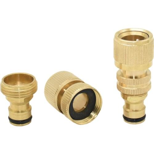 1/2 3/4 Garden Hose Quick connector Brass water tap metal threaded water pipe connector copper 1set