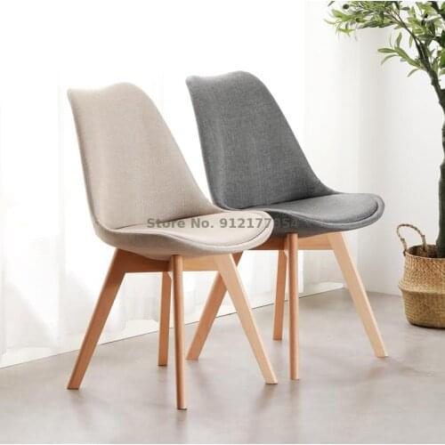 Nordic solid wood chair soft learning office desk chair backrest dining chair simple lazy makeup household stool