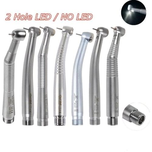 Dental LED E-generator Handpiece 2 Hole High Speed Turbine Standard Big Head Push Button Type NSK style