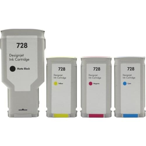 Remanufactured Compatible Ink Cartridge for H P 728 with Chip for H P T730 T830 Printer Pigment Ink for Black Dye for Color