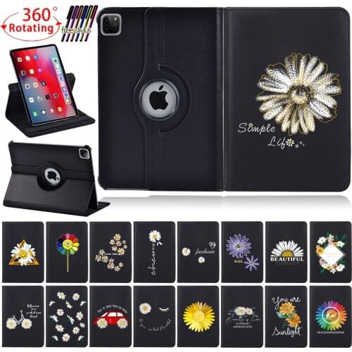 360 Rotating Tablet Case for Apple IPad Air 1/2/Air 3rd Gen 2019/Air 4th Gen 2020 Pu Leather Bracket Protective Cover+ Stylus