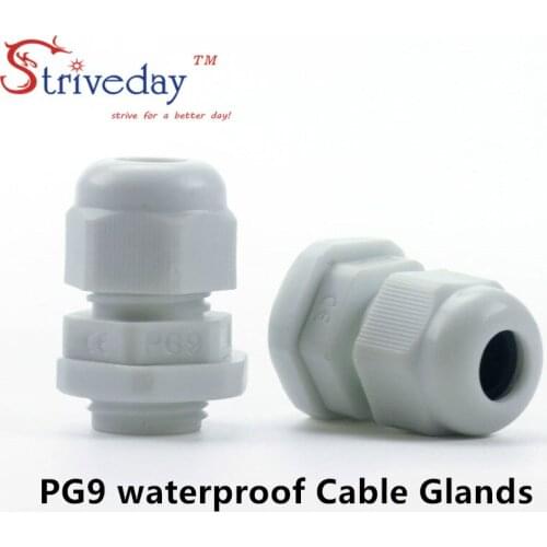 10pcs/lot White/Black PG9 Nylon cable gland Wiring Accessories LED cable connector waterproof